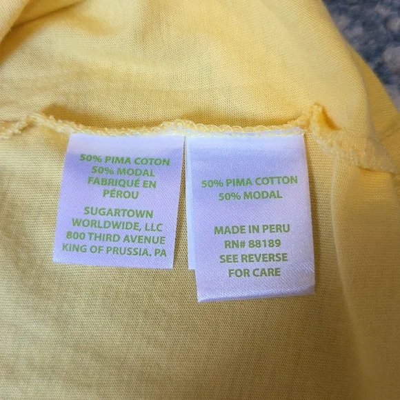 Lilly Pulitzer Size Medium Yellow Tank Summer Pima Cotton - Picture 3 of 4